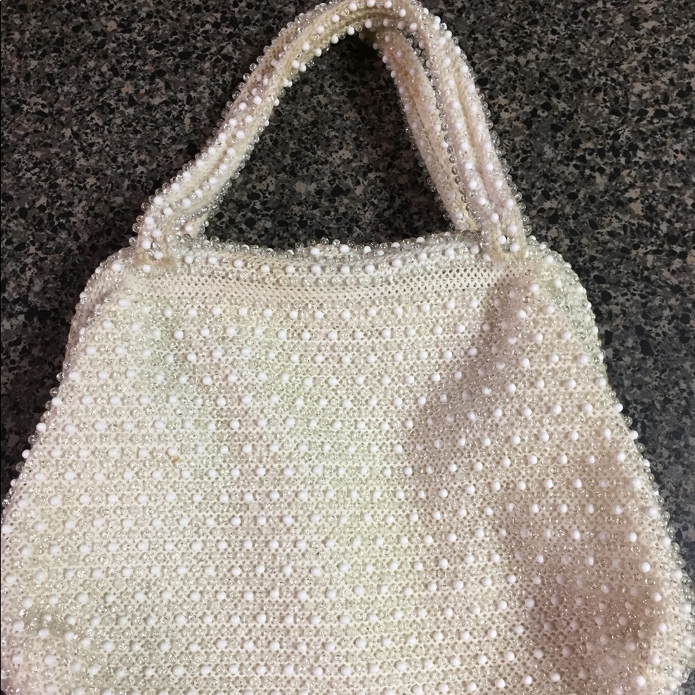Pretty Pearl Beaded Vintage Handbag